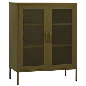 vidaXL Omara za shranjevanje olivno zelena 80x35x101,5 cm jeklo