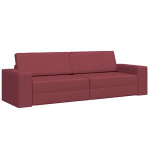 vidaXL Sofa postelja 200cm Vinorodna rdeča blago