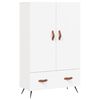 vidaXL Visoka omara bela 69,5x31x115 inženirski les