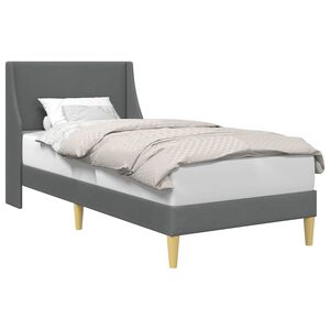 vidaXL Konstrukcija postelje z vzglavjem Temno siva 90 x 190 cm Blago