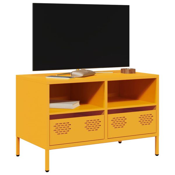 vidaXL TV omarica gorčično rumena 68x39x43,5 cm hladno valjano jeklo