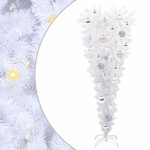 vidaXL Umestno božično drevo med 150 LED Bela 120 cm PVC in jeklo