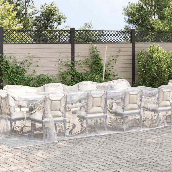 vidaXL Prozorna ponjava z očesci 3x12 m polietilen