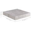 vidaXL Stenske police 4 kosi betonsko sive 23x23,5x3,8 cm MDF