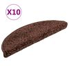 vidaXL Stopni&scaron;čne preproge 10 kosov 56x17x3 cm rjave polkrožne