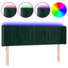 vidaXL LED posteljno vzglavje temno zeleno 147x16x78/88 cm žamet