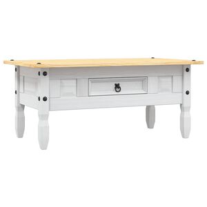 vidaXL Klubska mizica mehi&scaron;ka borovina Corona Range bela 100x55x44 cm