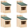 vidaXL Ptičje hi&scaron;ice 4 kosi 12x16x20 cm les jelke