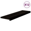 vidaXL Podloge za stopnice 12 kosov rjavo-črne 90x25x2 cm trdna hrastovina