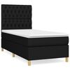 vidaXL Box spring postelja z vzmetnico črna 100x200 cm blago
