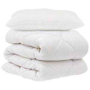 vidaXL Komplet odej z blazino 2 pcs Bela Mikrovlakna