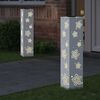 vidaXL Solarno LED svetilo za pot 2 pcs Bela Medenina
