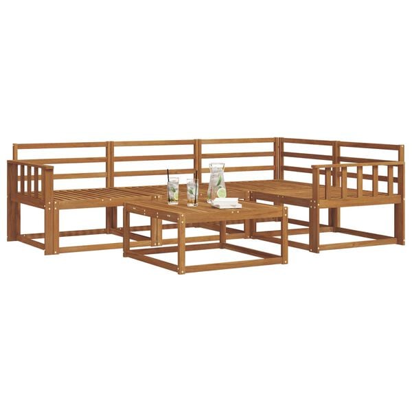 vidaXL Zunanja garnitura za sedenje 5 pcs Naravna Masiven les akacije