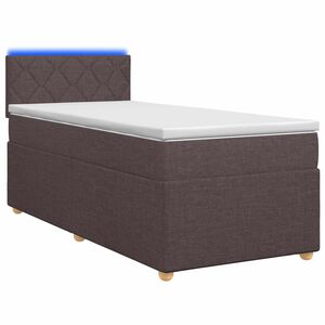 vidaXL Postelja boxspring z vzmetnico Temno rjava 80 x 200 cm Blago