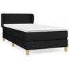 vidaXL Box spring postelja z vzmetnico črn 90x190 cm blago