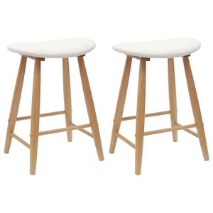 vidaXL Jedilni stoli 2 kos Masivno gumovo les Naravna 46 x 37 x 63 cm
