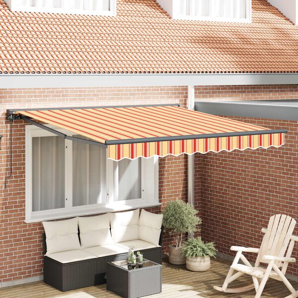 vidaXL Retraktilna tenda večbarvno 350 x 250 cm Aluminij in tkanina