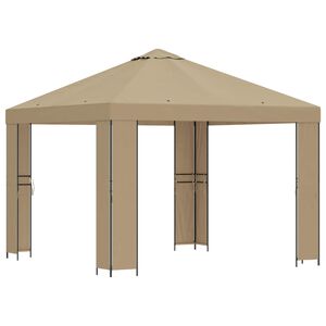 vidaXL Paviljon 3 x 3 m Bež Poliester in jeklo 190 gsm