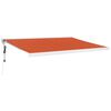 vidaXL Zložljiva tenda oranžna in rjava 4,5x3 m blago in aluminij