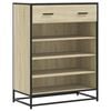 vidaXL Omarica za čevlje sonoma hrast 75x38x97,5 cm inž. les in kovina