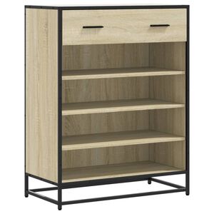 vidaXL Omarica za čevlje sonoma hrast 75x38x97,5 cm inž. les in kovina