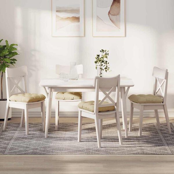 vidaXL Sedežne blazine 4 pcs krema 45 x 45 x 12 cm blago
