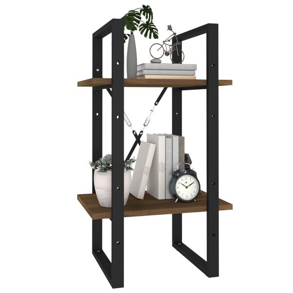 vidaXL Knjižna omara 2-nadstropna rjav hrast 40x30x70 cm konstr. les