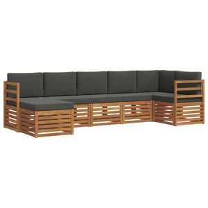 vidaXL Sedežne garniture z blazino 7 pcs Naravna in antracitna