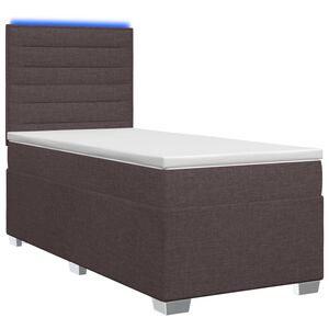 vidaXL Postelja boxspring z vzmetnico Temno rjava 80 x 200 cm Blago