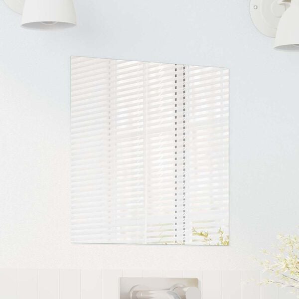 vidaXL Stensko ogledalo Kvadrat 40 x 40 cm kaljeno steklo