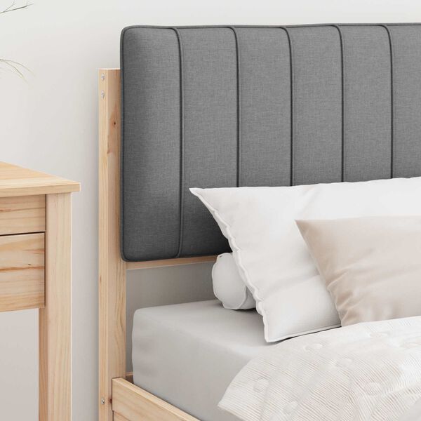 vidaXL Posteljni okvir z oblazinjenim vzglavjem Svetlo siva