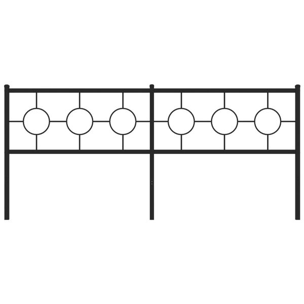 vidaXL Kovinsko posteljno vzglavje črno 200 cm