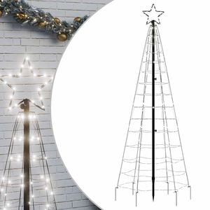 vidaXL LED božično drevo z bodicami 220 LED hladno bele 180 cm