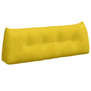 vidaXL Poglavni vzglavnik Rumena 140 x 24 x 50 cm Žamet