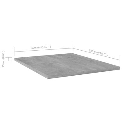 vidaXL Dodatne police za omaro 4 kosi betonsko sive 40x50x1,5 cm