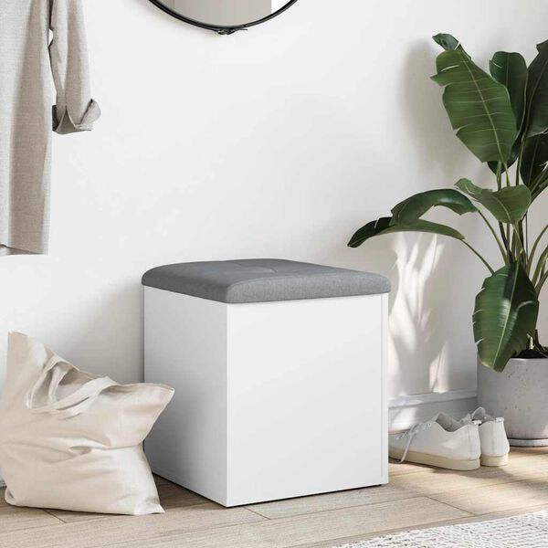 vidaXL Shranjevalna klop bela 42x42x45 cm inženirski les