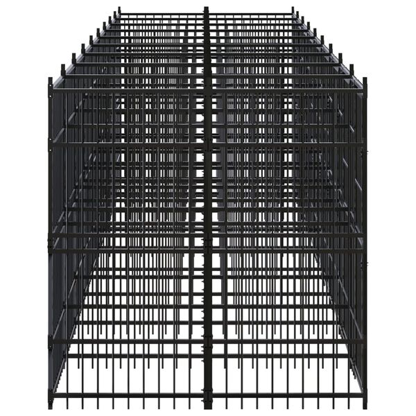 vidaXL Zunanji pasji boks jeklo 16,59 m&sup2;