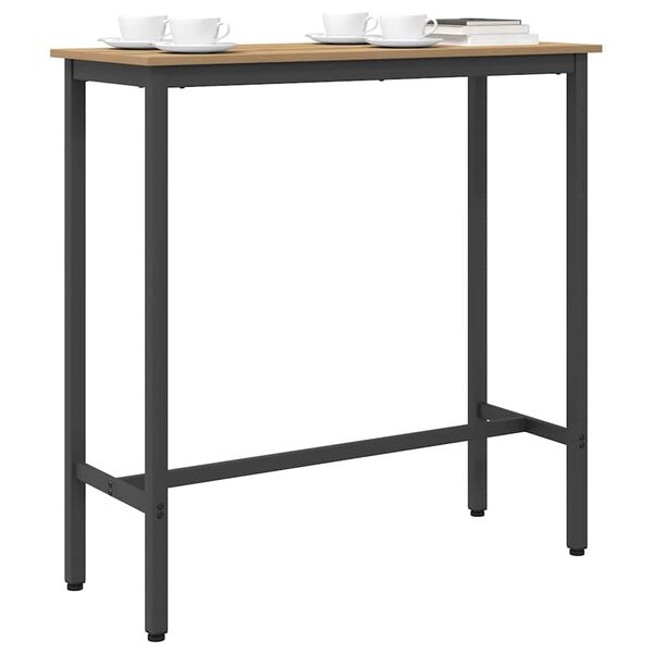 vidaXL miza Umetni hrast 100 x 40 x 100,5 cm Inženirski les in jeklo