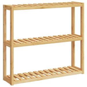 vidaXL Kopalni&scaron;ka polica 3-nadstropna stenska 60x15x54 cm bambus