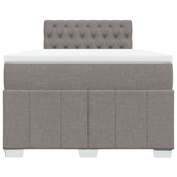 vidaXL Box spring postelja z vzmetnico taupe 120x190 cm blago
