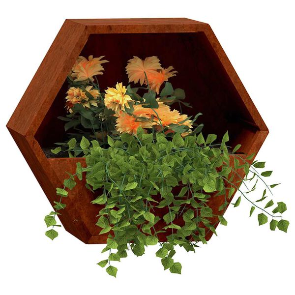 vidaXL Stensko cvetlično korito 2 kosa rjasto corten jeklo 46x10x40 cm