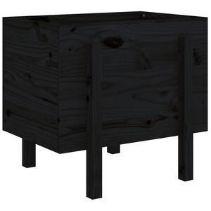 vidaXL Vrtna visoka greda črna 62x50x57 cm trdna borovina