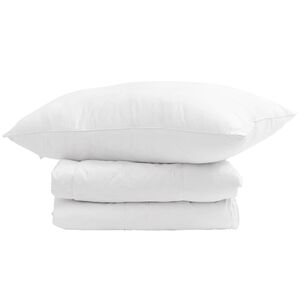 vidaXL Zimska posteljnina z blazino 2 pcs Bela Perje