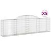 vidaXL Obokane gabion košare 5 kosov 300x30x80/100 cm cinkano železo