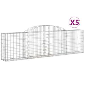 vidaXL Obokane gabion ko&scaron;are 5 kosov 300x30x80/100 cm cinkano železo