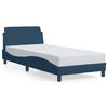vidaXL Posteljni okvir z vzglavjem Dover moder 90x190cm blago