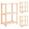 vidaXL Stojalo 3-nadstropno 3 kosi 60x38x90 cm trdna borovina 150 kg