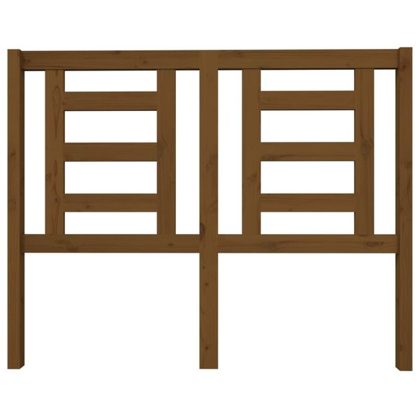 vidaXL Posteljno vzglavje medeno rjavo 126x4x100 cm trdna borovina