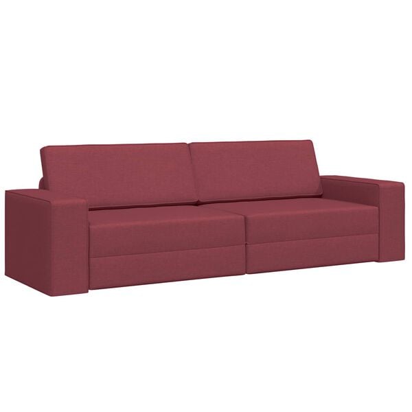 vidaXL Sofa postelja 200cm Vinorodna rdeča blago