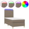 vidaXL Box spring postelja z vzmetnico LED taupe 80x200 cm blago